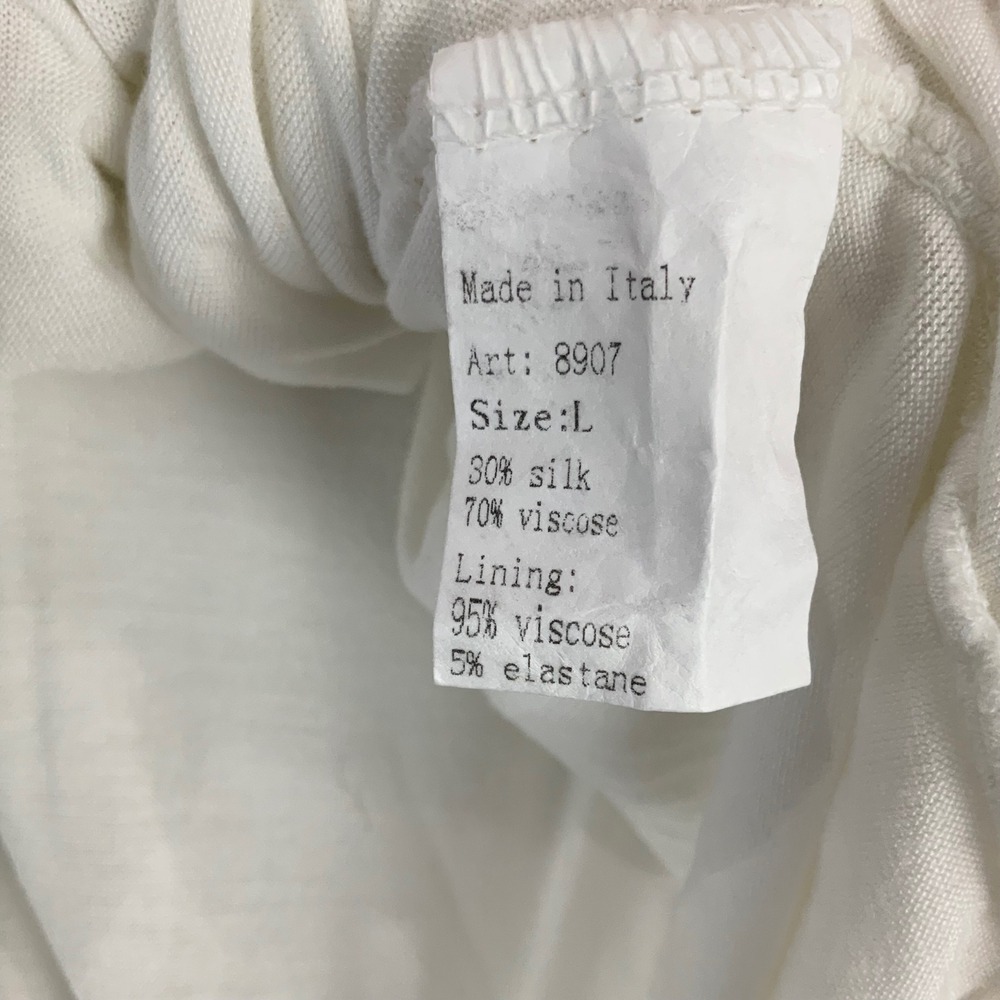 Tendenze Italy White Silk Blend Floral Embroidered Bubble Hem Blouse Top Large - Picture 4 of 5